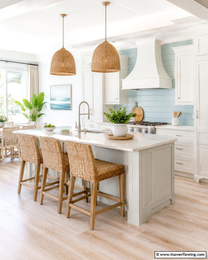 Coastal Inspired Serenity - 25 Off-white Kitchen Cabinets for a Timeless Look