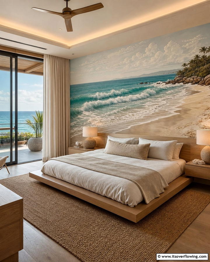 Coastal Inspired Wall Murals - 25 Ocean-themed Bedroom Ideas for a Serene and Relaxing Space