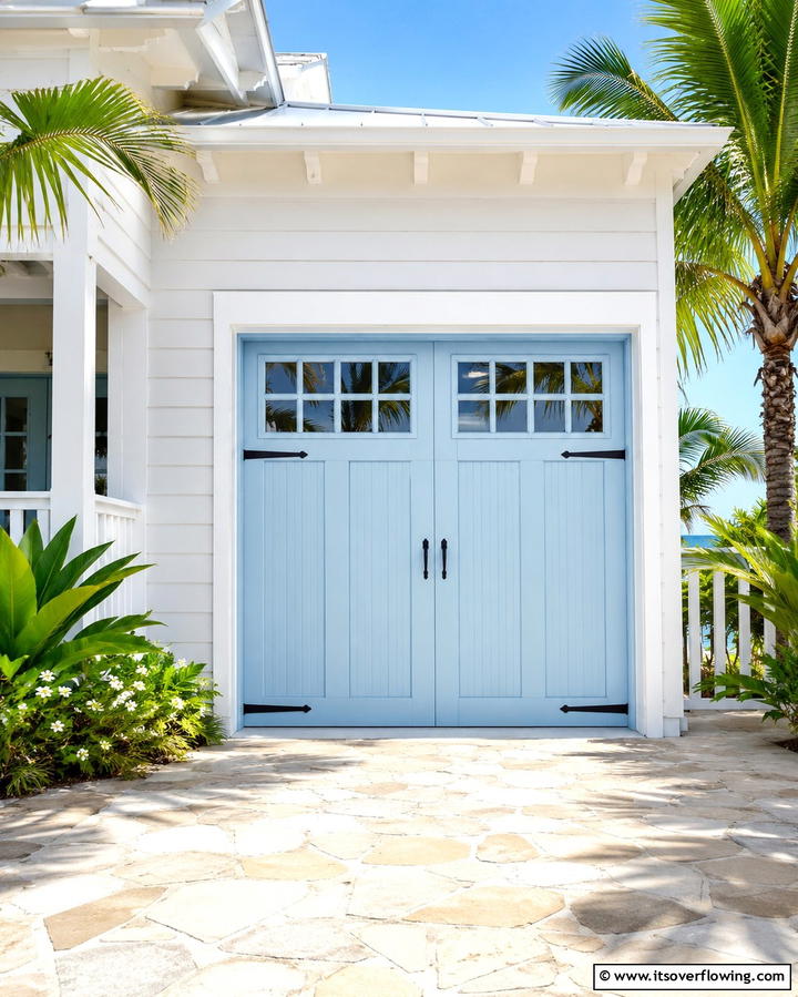 Coastal Light Blue - 25 Garage Door Paint Ideas to Boost Curb Appeal