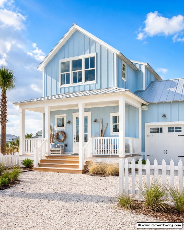 Coastal Light Blue - 25 Board and Batten Siding Colors for Curb Appeal