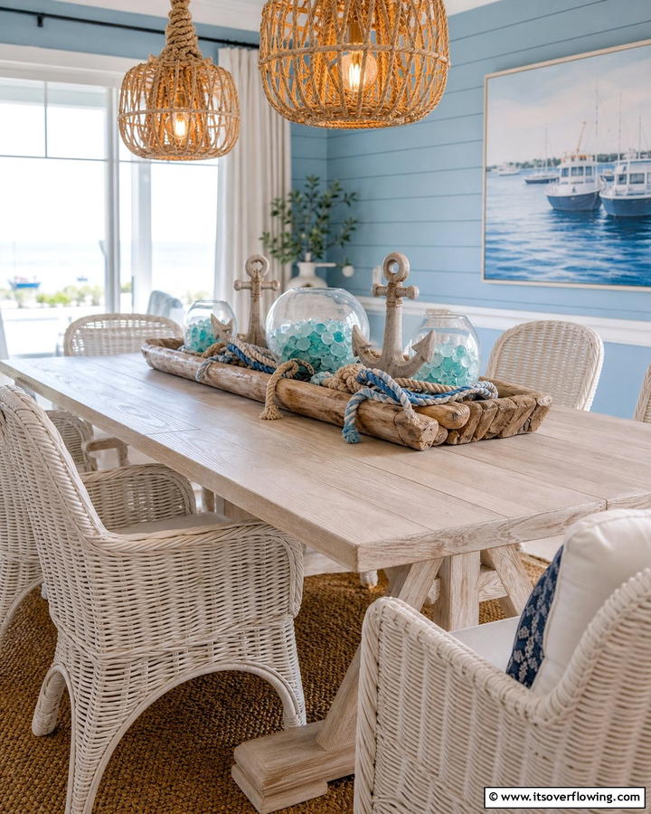 Coastal Nautical Theme - 21 Dining Table Centerpiece Ideas for Every Season