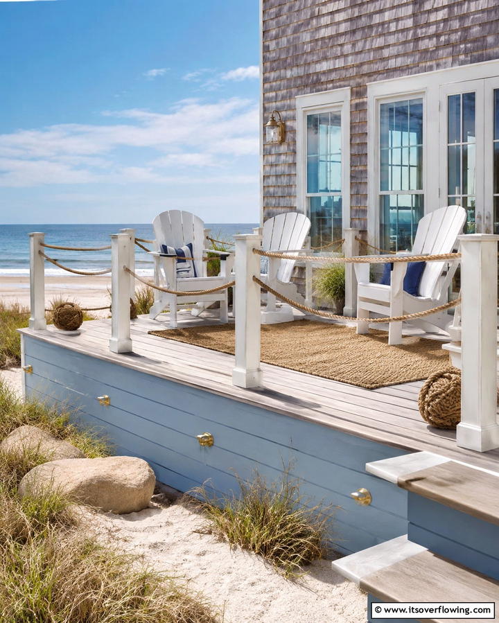 Coastal Nautical Themes - 30 Stylish Deck Skirting Ideas to Elevate Outdoor Entertaining