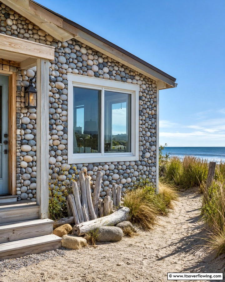 Coastal Pebble Exteriors - 25 Stone Exterior Home Ideas for a Timeless Look