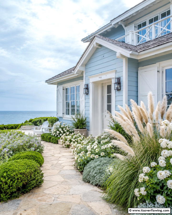 Coastal Powder Blue Exteriors - 30 Serene Blue Exterior House Colors to Boost Curb Appeal