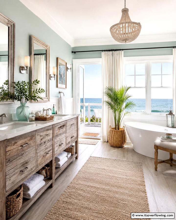 Coastal Retreat Bathroom - 30 Stylish Bathroom Decor Ideas for a Spa-Like Retreat