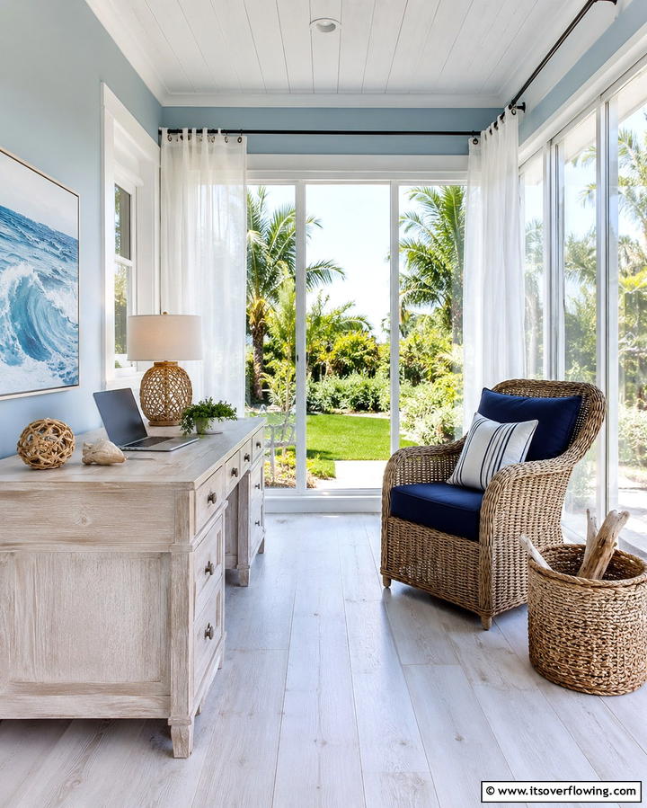 Coastal Retreat - 20 Sunroom Office Ideas for a Productive Workspace