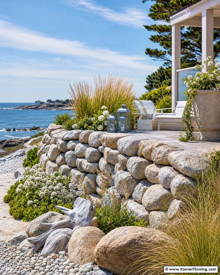 Coastal Rock Retaining Wall - 20 Natural Rock Retaining Wall Ideas for a Stunning Yard