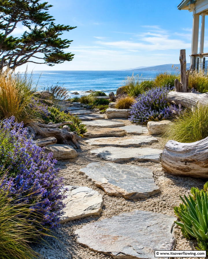 Coastal Rock Walk - 30 Rock Walkway Ideas to Elevate Your Garden Design