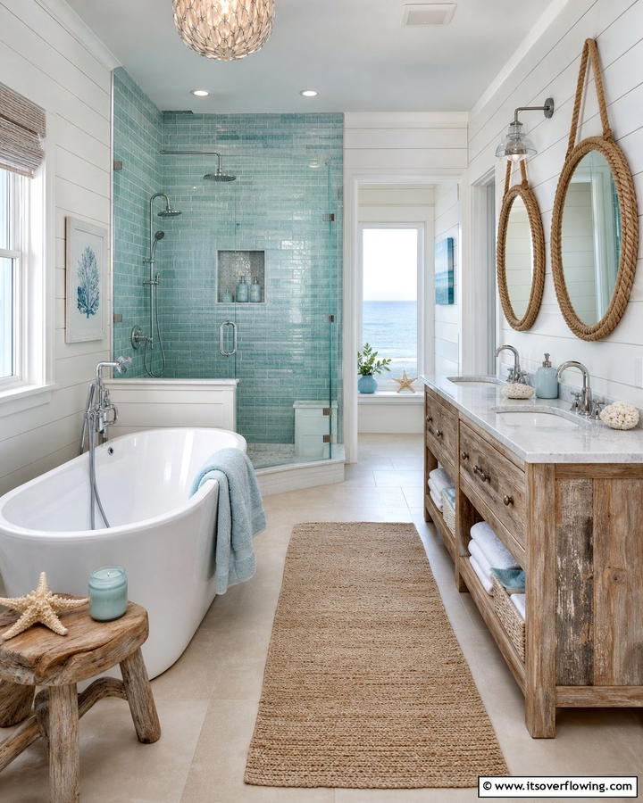 Coastal Themed Bathroom - 30 Inspiring Home Decor Ideas to Refresh Your Living Space