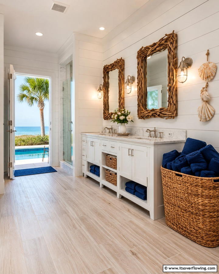 Coastal Themed Decor - 25 Pool Bathroom Ideas for a Refreshing Swim Experience