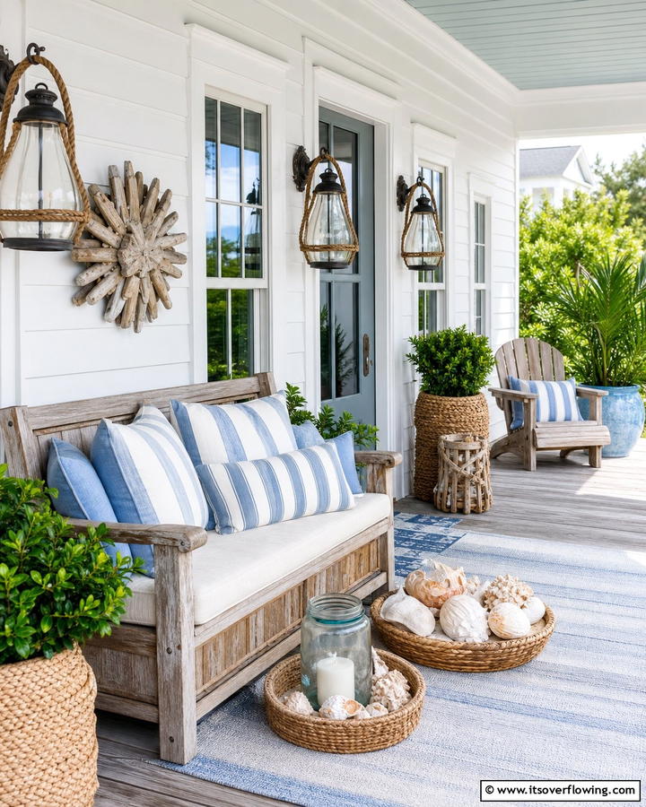 Coastal Themed Decor - 20 Small Cape Cod Front Porch Ideas for Charm