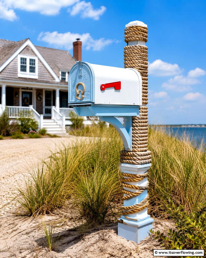 Coastal Themed Mailbox PostExact - 25 Unique Mailbox Post Ideas to Boost Curb Appeal