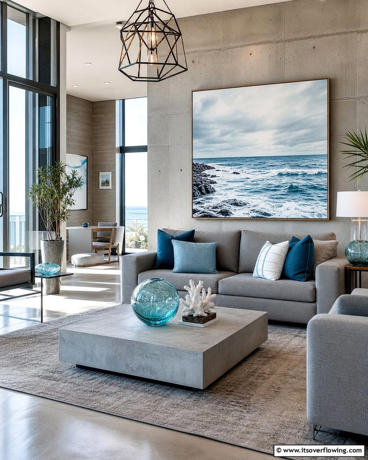 Coastal Urban Sophistication - 21 Coastal Living Room Ideas with Nautical Accents