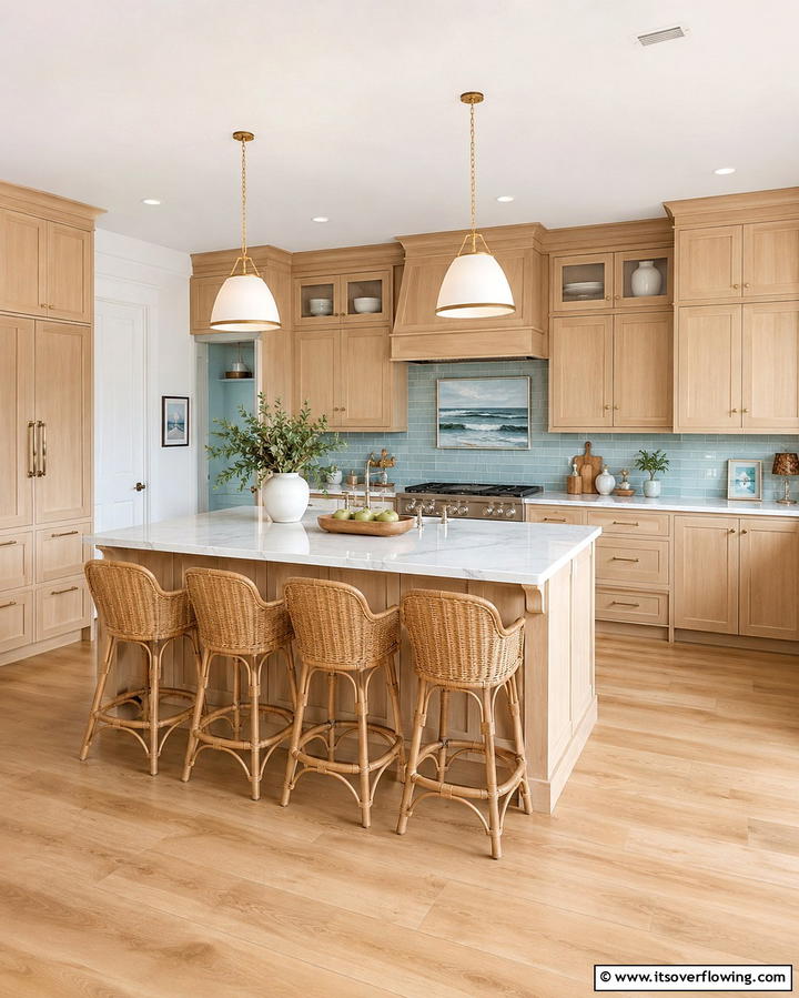 Coastal Vibes with White Oak - 30 White Oak Cabinet Kitchen Ideas for Timeless Style