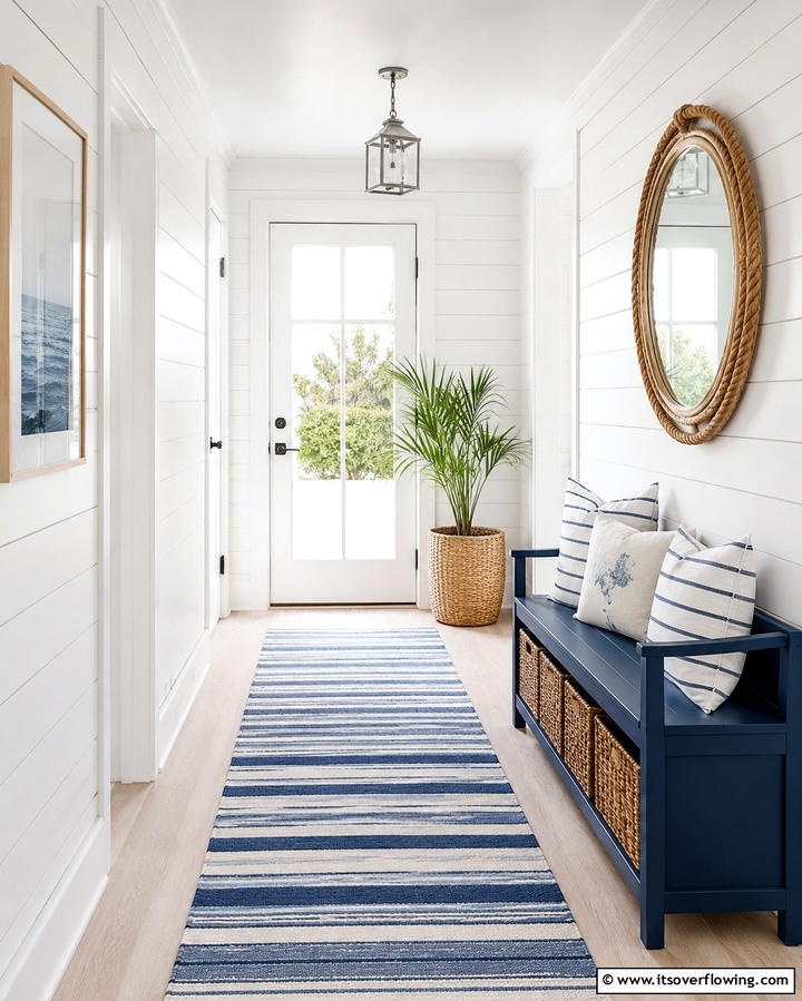 Coastal Vibes with White Shiplap - 25 Shiplap Wall Entryway Ideas for a Welcoming First Impression