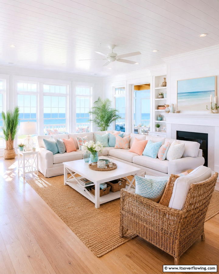 Coastal White Trim - 25 Window Trim Ideas to Enhance Your Home’s Charm