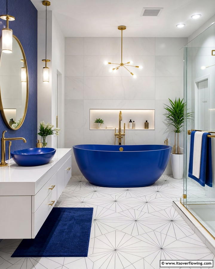 Cobalt Blue Fixtures - 25 Blue Bathroom Ideas for a Serene Retreat