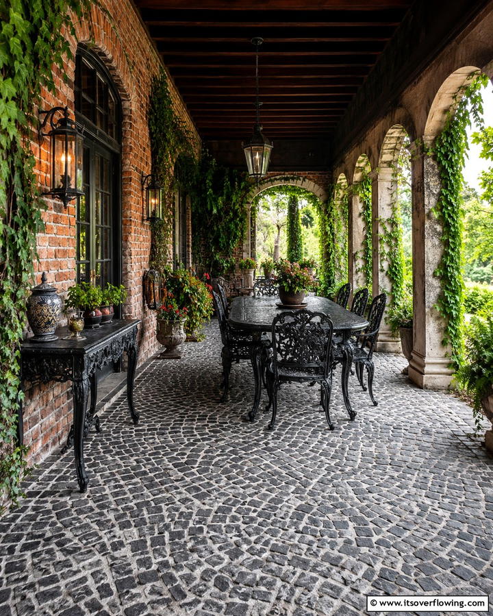Cobblestone Flooring - 25 Porch Flooring Options for Stylish Outdoor Spaces