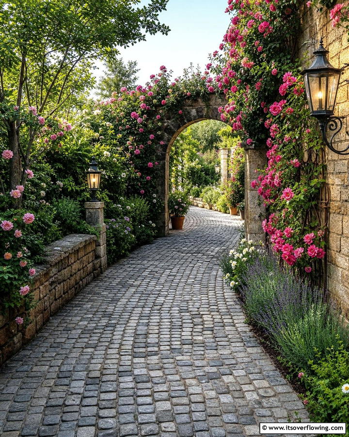 Cobblestone Pathway - 17 Rock Walkway Ideas for Natural and Low-Maintenance Paths