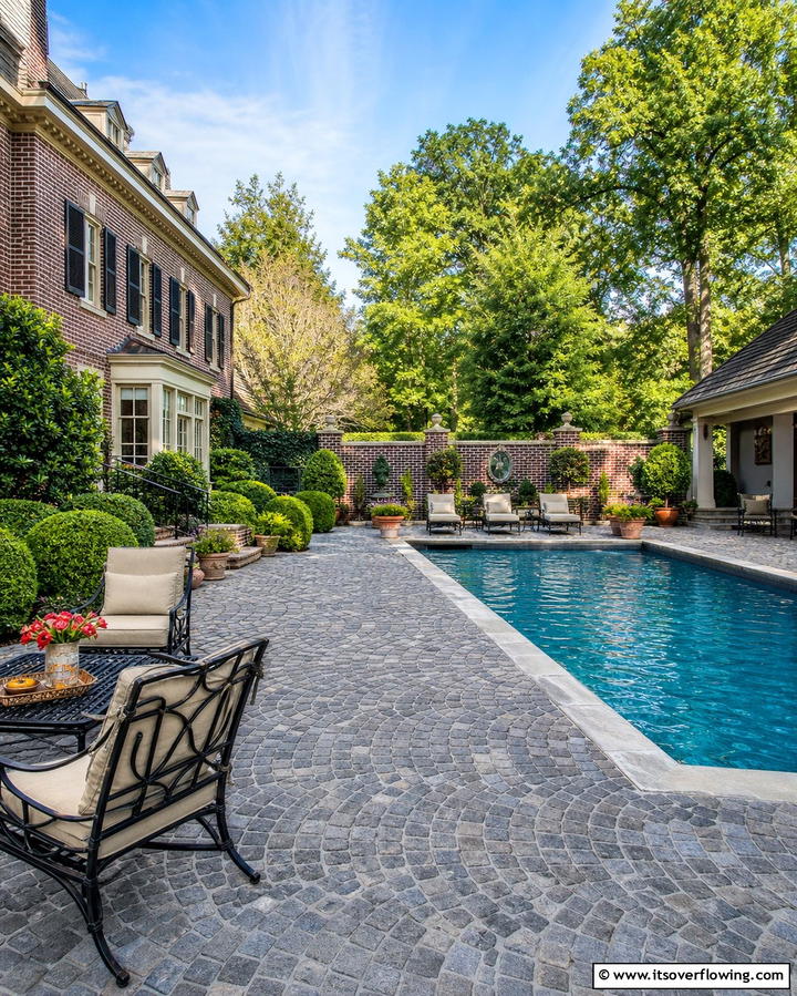 Cobblestone Pattern - 25 Stamped Concrete Pool Deck Ideas for Durability