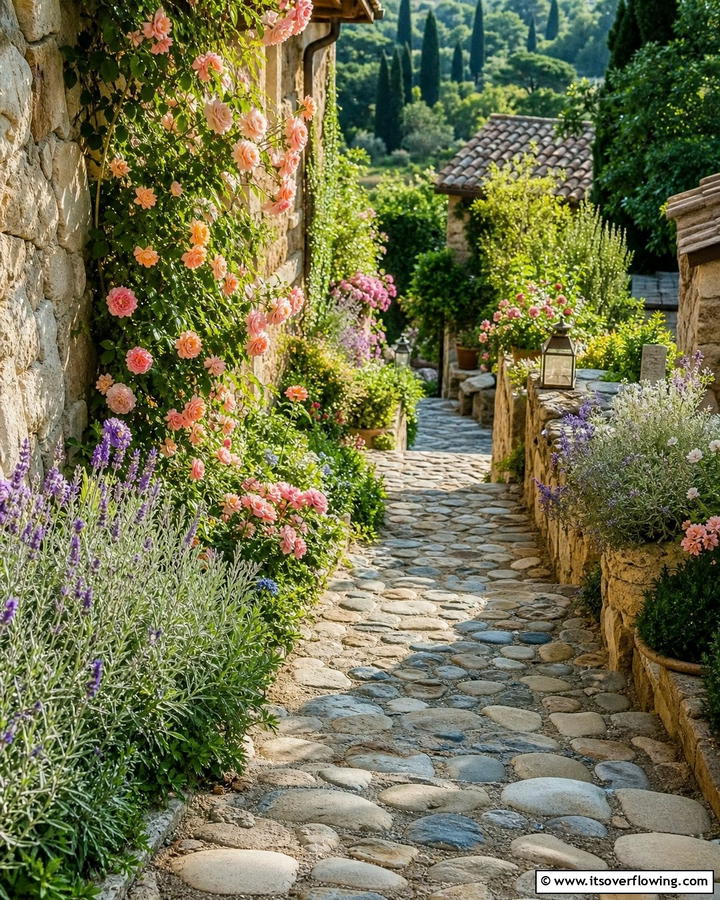 Cobblestone Walkways - 20 Sloped Walkway Ideas for Beautiful Landscaping