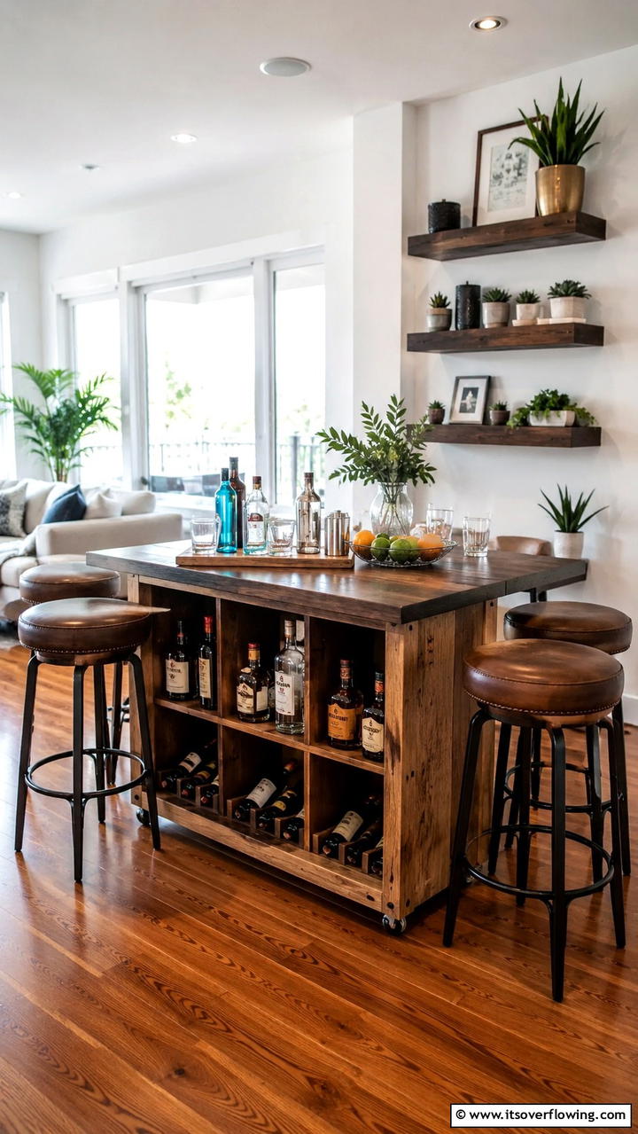 Cocktail Table Bar - 30 Budget-Friendly Home Bar Ideas for Entertaining