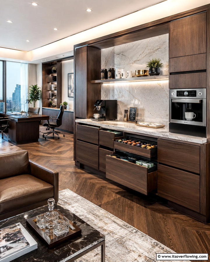 Coffee Station with Built In StorageExact - 25 Office Coffee Station Ideas to Boost Your Productivity