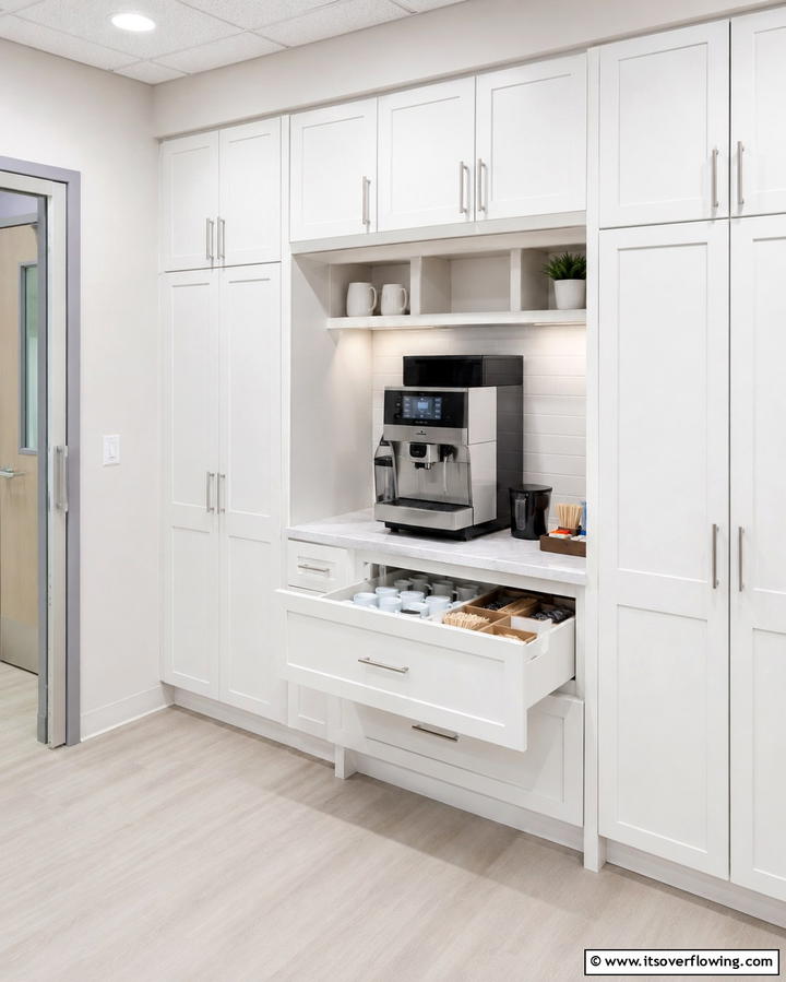 Coffee Station with Built In StorageOne - 25 Office Coffee Station Ideas to Boost Your Productivity