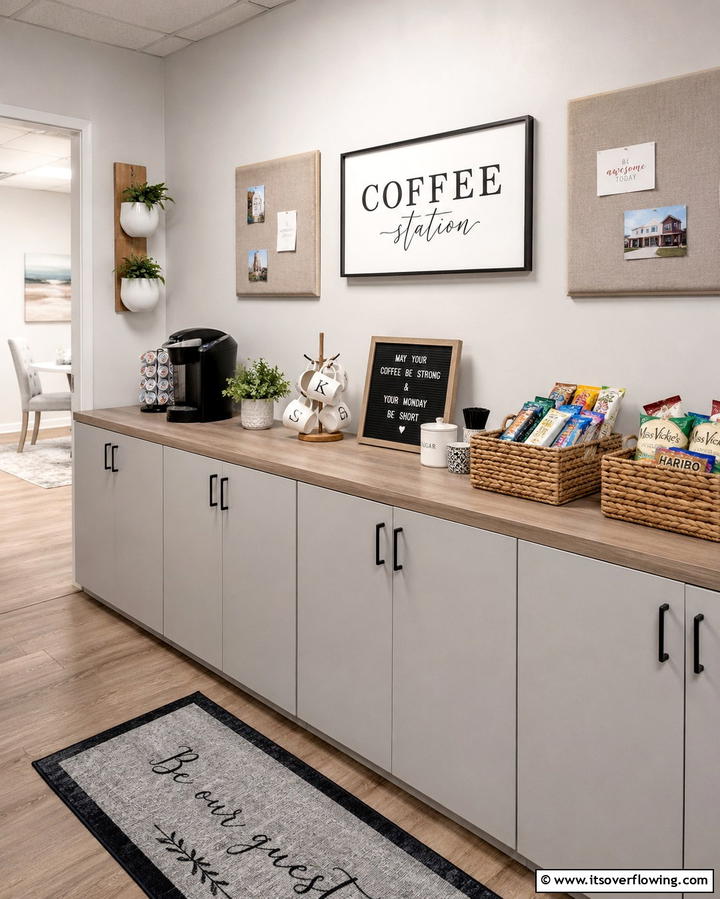 Coffee Station with Personalized Touches - 25 Office Coffee Station Ideas to Boost Your Productivity