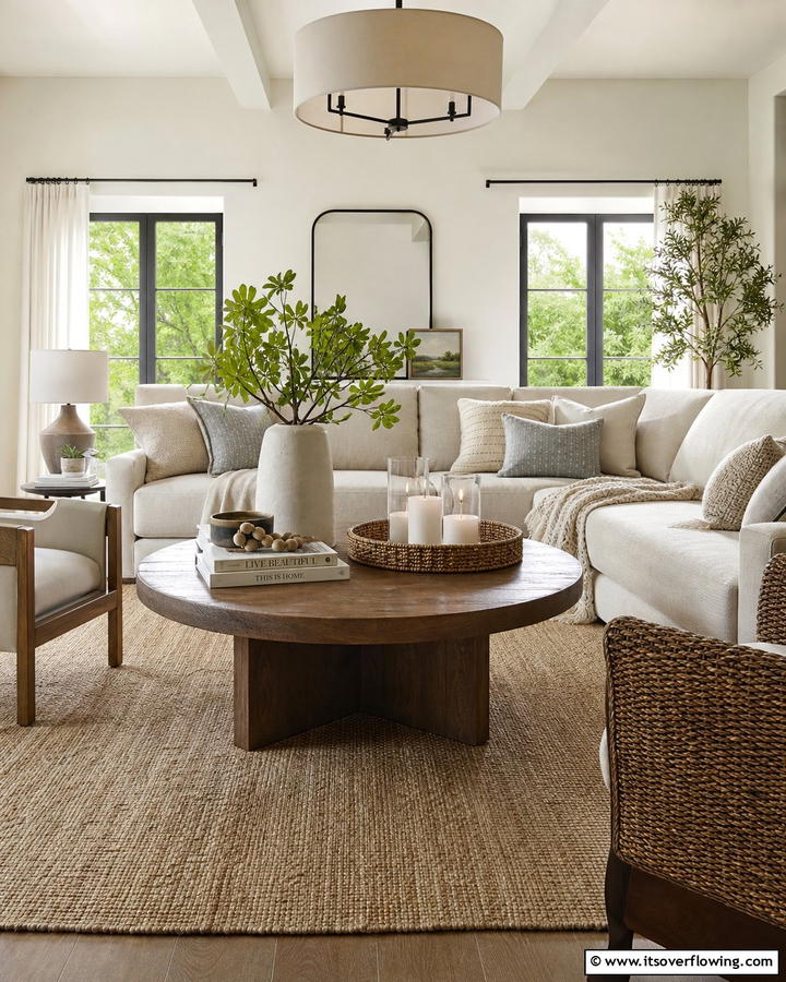 Coffee Table Styling for Visual Interest - 20 Pottery Barn Living Room Ideas for Timeless Style