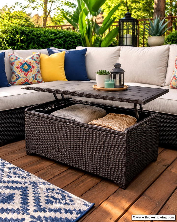 Coffee Tables with Storage - 25 Deck Furniture Ideas for Comfortable Outdoor Living