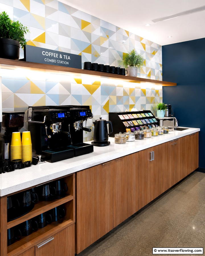 Coffee and Tea Combo Station - 25 Office Coffee Station Ideas to Boost Your Productivity