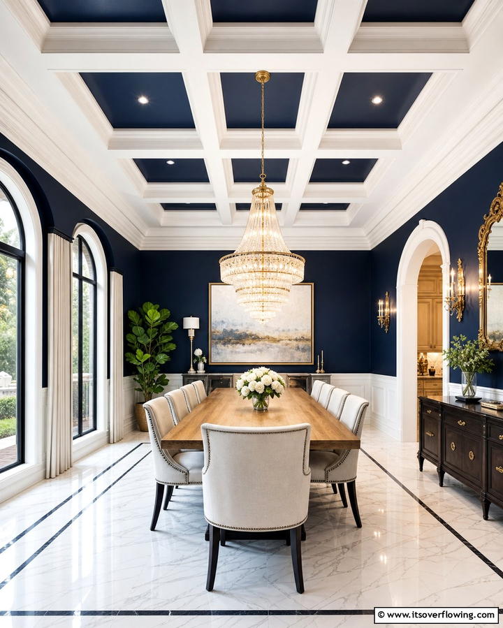 Coffered Ceiling Charm - 25 Elegant Ceiling Trim Ideas to Elevate Your Home