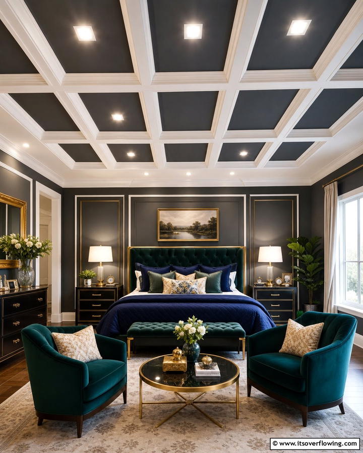 Coffered Ceiling Design - 25 Stunning Bedroom Ceiling Ideas to Elevate Your Space