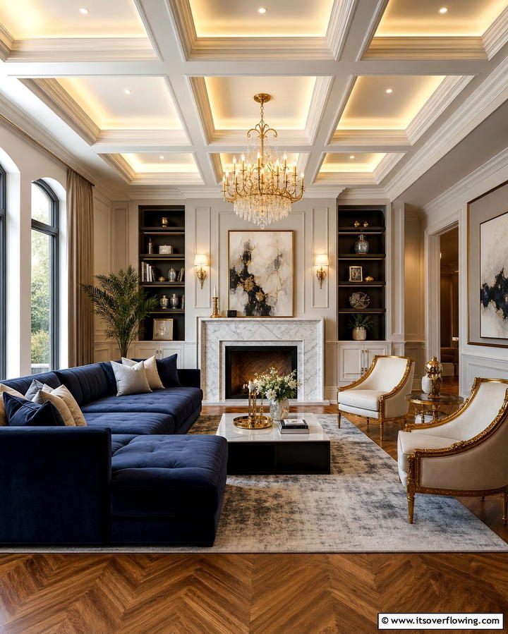 Coffered Ceiling with Integrated Lighting - 25 Elegant Coffered Ceiling Ideas for Any Room