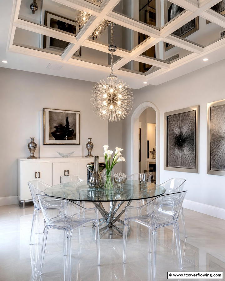 Coffered Ceiling with Mirrored Panels - 25 Elegant Coffered Ceiling Ideas for Any Room