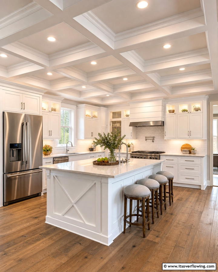 Coffered Ceiling with Recessed Lighting - 25 Elegant Coffered Ceiling Ideas for Any Room