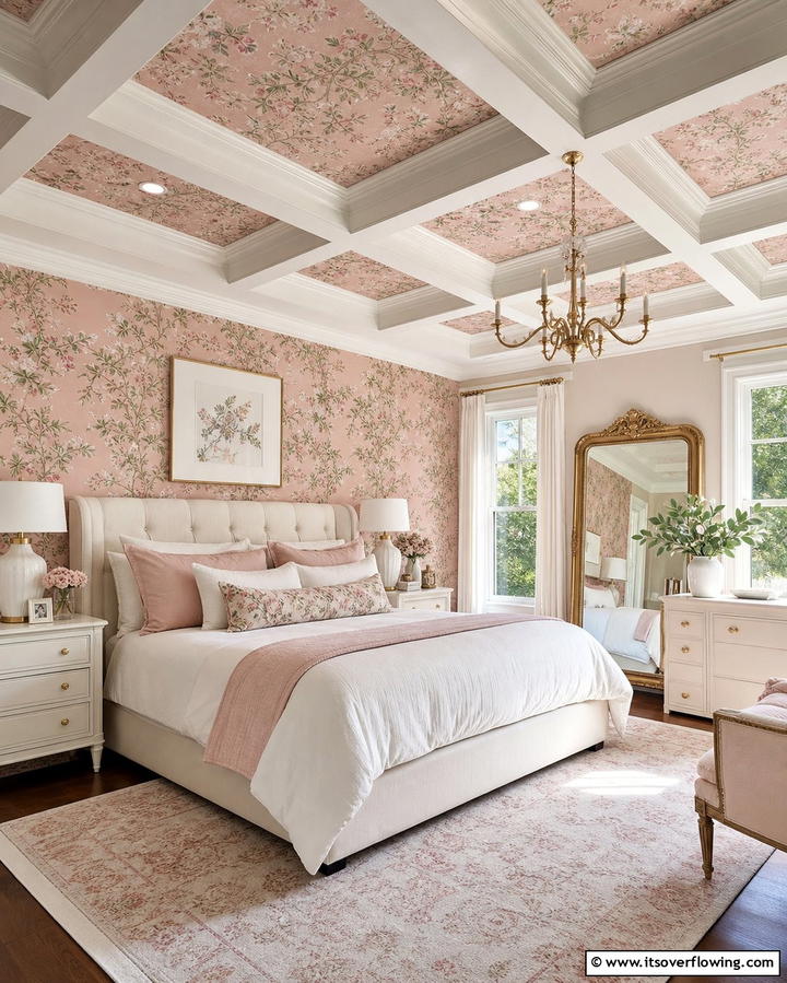 Coffered Ceiling with Wallpaper InsertsExact - 25 Elegant Coffered Ceiling Ideas for Any Room