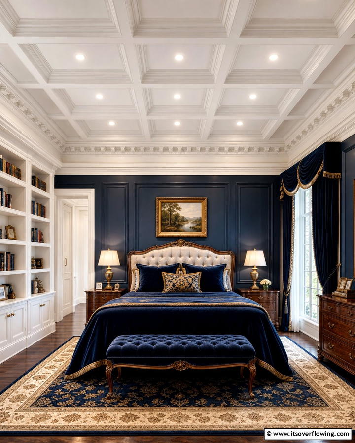 Coffered Ceilings for Timeless Elegance - 25 Stunning Bedroom Ceiling Ideas to Elevate Your Space