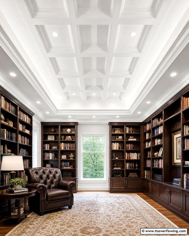 Coffered Reverse Tray Design - 25 Reverse Tray Ceiling Ideas for a Unique Look