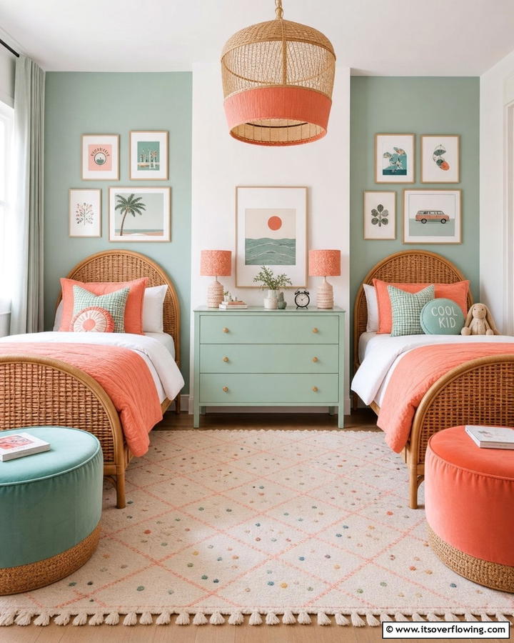 Cohesive Decor Elements - 21 Shared Kids Room Design Ideas for Siblings