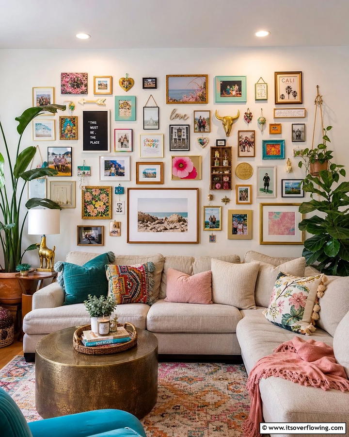 Collage of Memories Wall - 21 Media Wall Ideas to Elevate Your Entertainment Zone