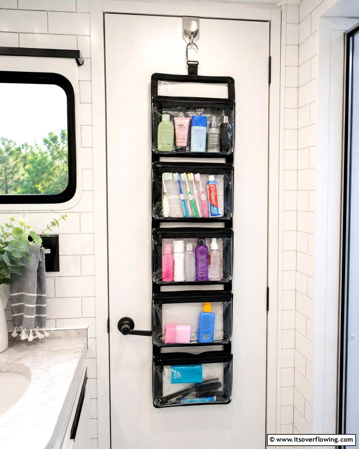 Collapsible Toiletries Organizer - 25 Small RV Bathroom Ideas for Compact Spaces