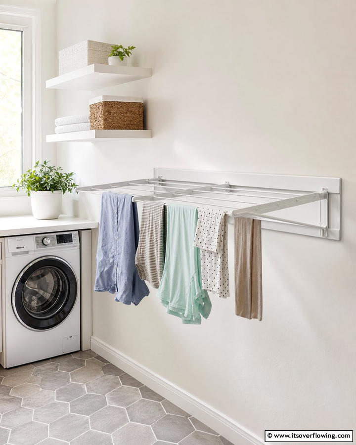Collapsible Wall Rack - 20 Laundry Room Drying Rack Ideas for Efficient Drying