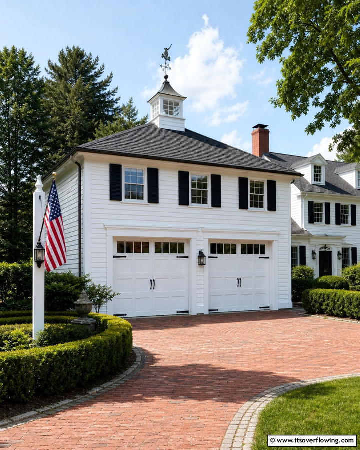 Colonial Style Garage - 25 Detached Garage Ideas for Extra Storage and Style