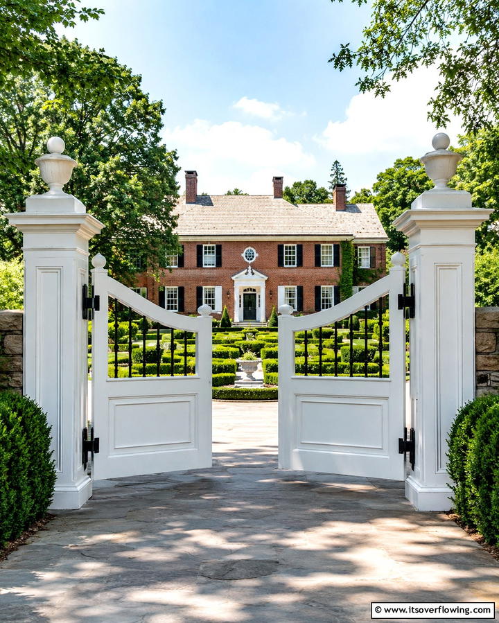 Colonial Style Gate - 30 Inviting Front Gate Designs for Home Entrances