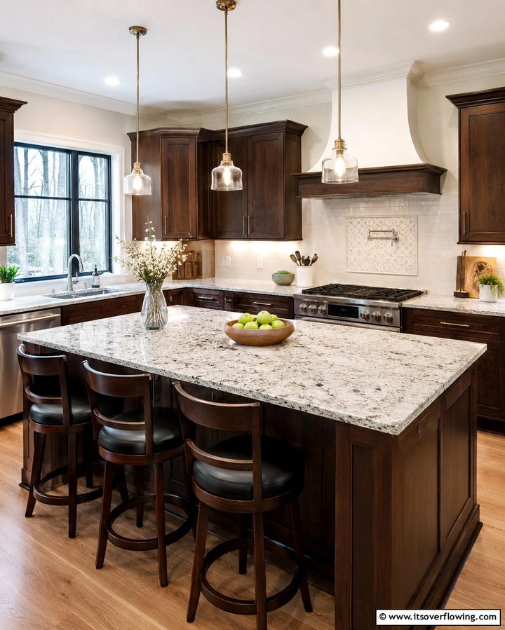 Colonial White Granite for Subtle Sophistication - 25 Granite Kitchen Countertop Ideas for Elegant Kitchens
