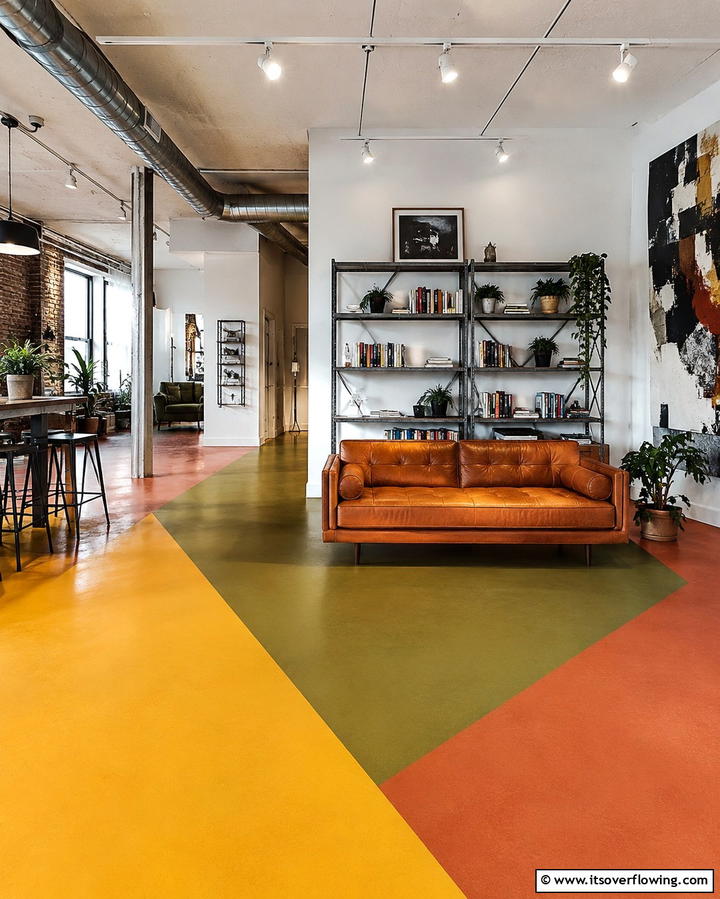 Color Blocked Floors - 25 Painted Floor Ideas to Revitalize Your Home
