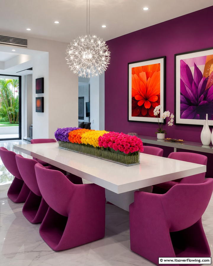 Color Blocked Floral Display - 21 Flower Centerpiece Ideas for Elegant Tablescapes