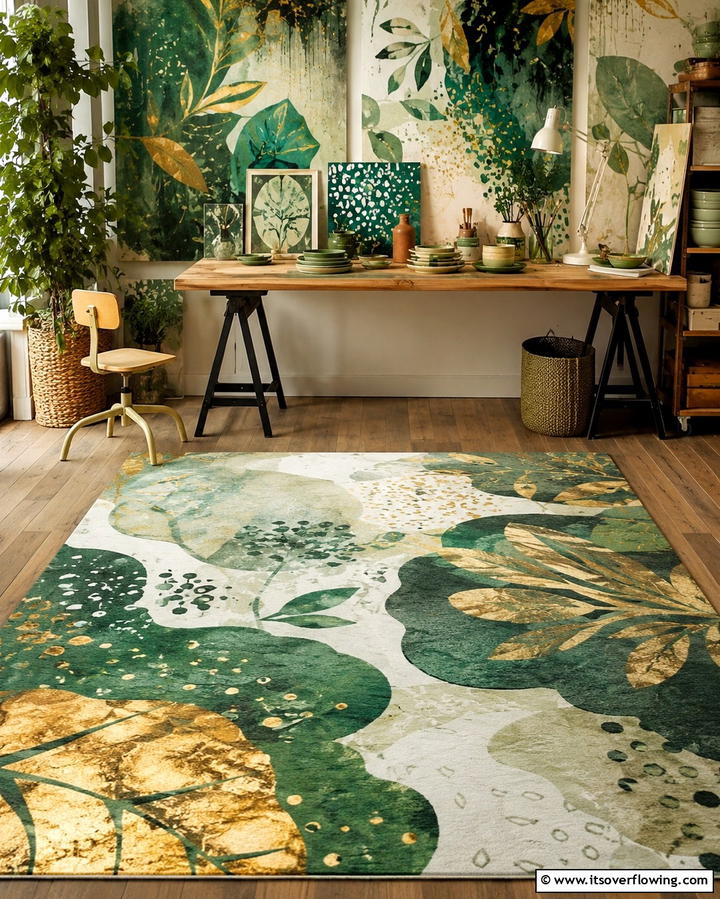 Color Blocking Rug - 30 Kitchen Rug Ideas- Stylish and Durable Floor Solutions